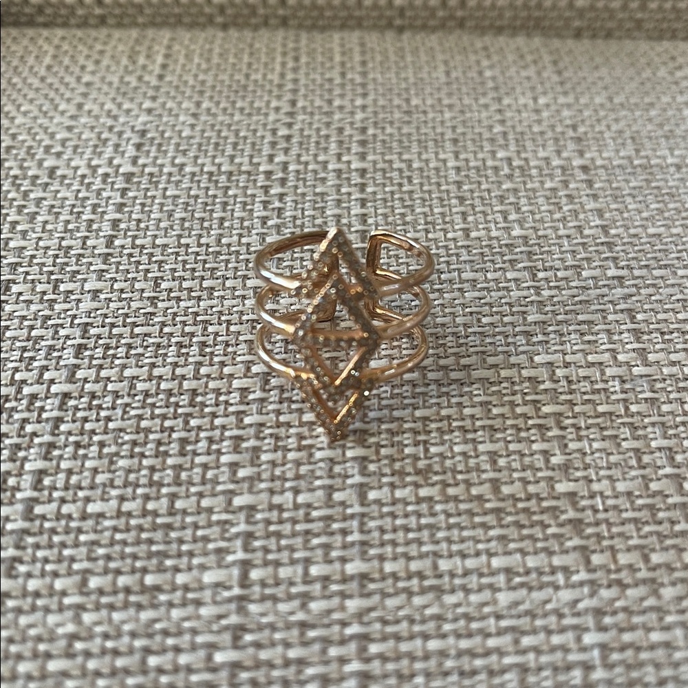 Stella & Dot Pave Rose Gold Tone Geometric Multi-Band Ring - Women Jewelry